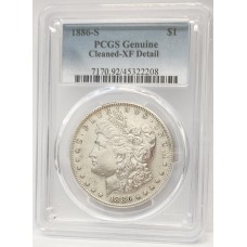 UNITED STATES OF AMERICA 1886S . ONE 1 DOLLAR COIN . PCGS SLABBED